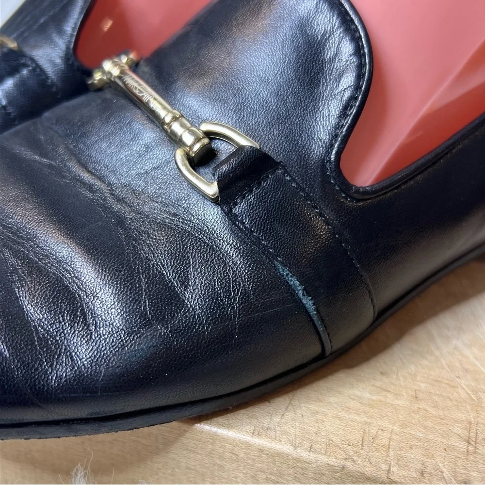 Marc Cain Black Leather Slip-On Loafers